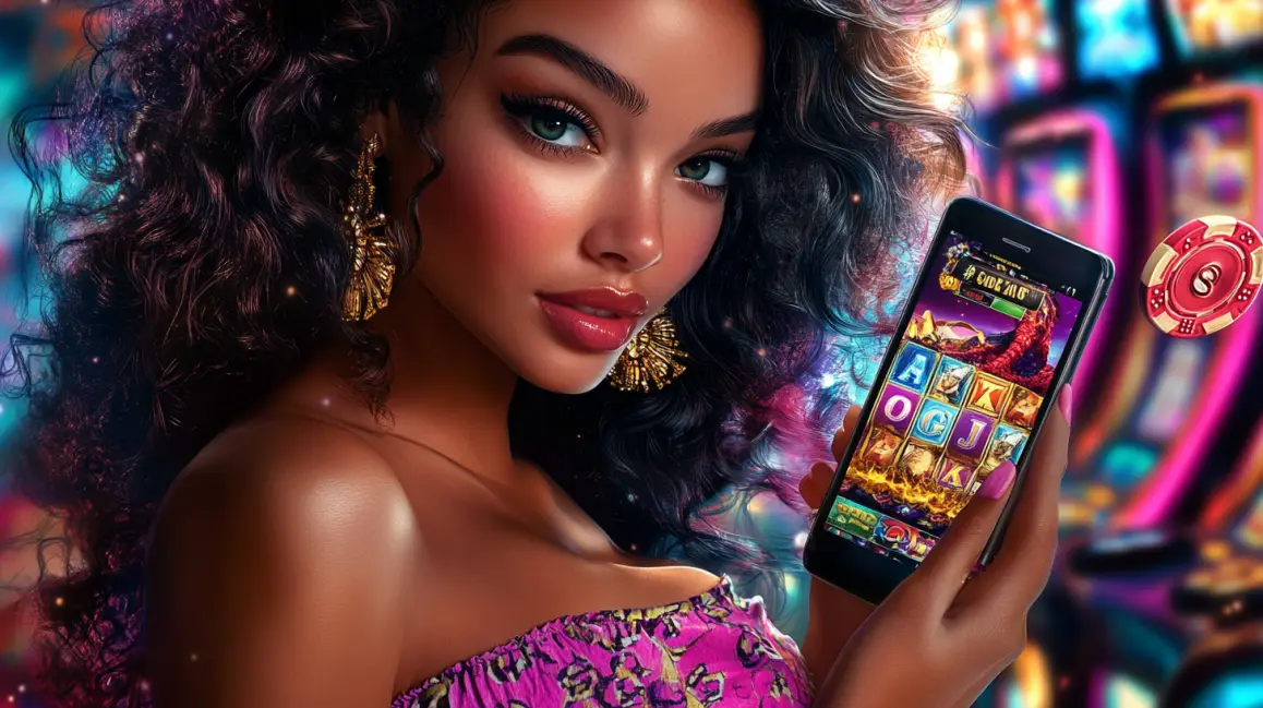 In a packed stadium, a woman holds a phone showing the TK71 app, your all-access pass to live sports betting and instant, in-play wagers on every game.